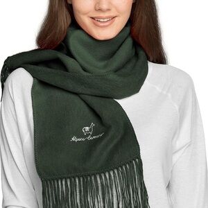 Camargo Alpaca Scarf with Alpaca Stitched Logo, dark green, unisex, 66.5”x 9”
